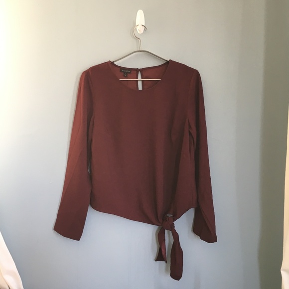 Talbots Tops - NWT Talbots Burgundy bottom knot blouse